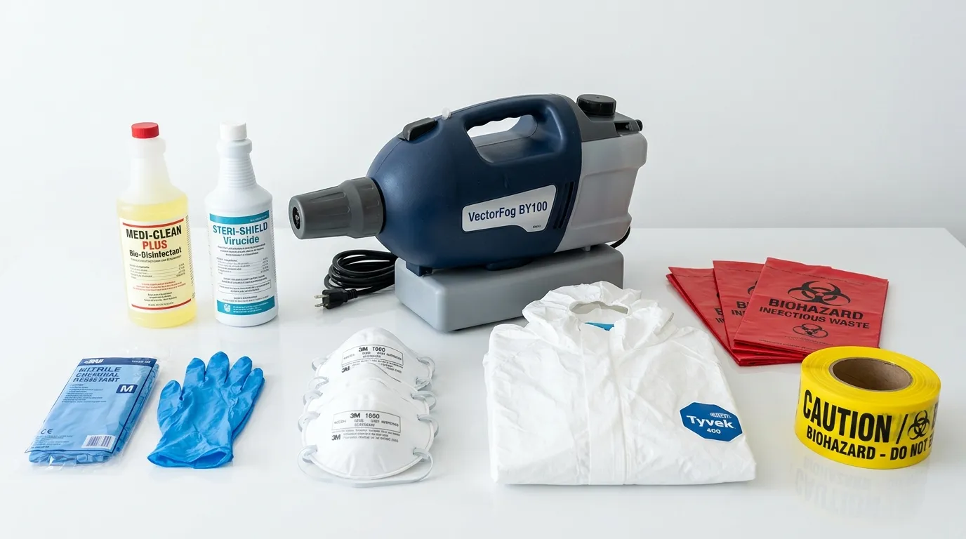 Professional biohazard remediation crew working in Granbury