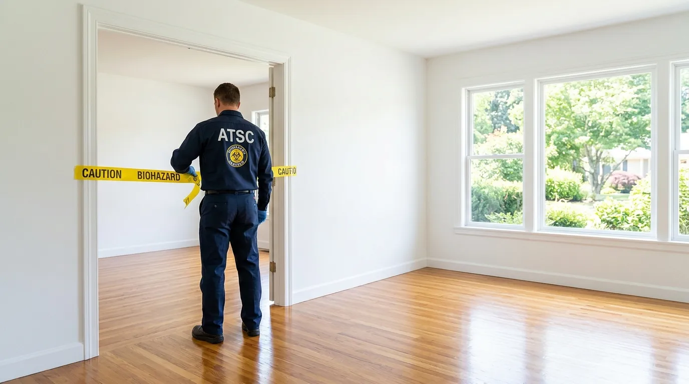 Certified biohazard cleanup crew performing Decomposition Cleanup in Granbury